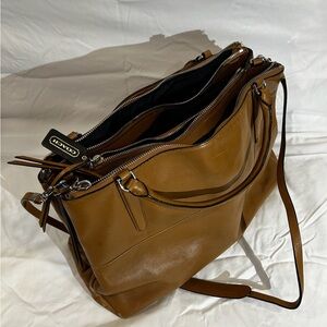 Vintage Coach Large Borough Bag In Retro Glove Tan Leather